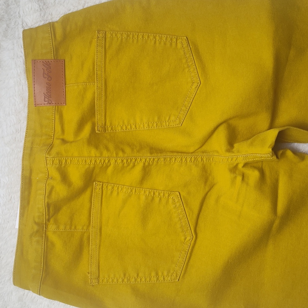 Home Folk Mustard Yellow Wide Flare Women's Pants Size 12 NWT Bell bottom - Picture 14 of 16
